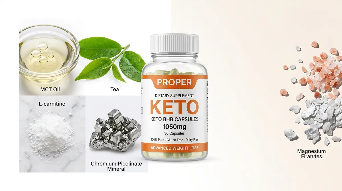 Fórmula natural de Proper Keto cápsulas con BHB y MCT